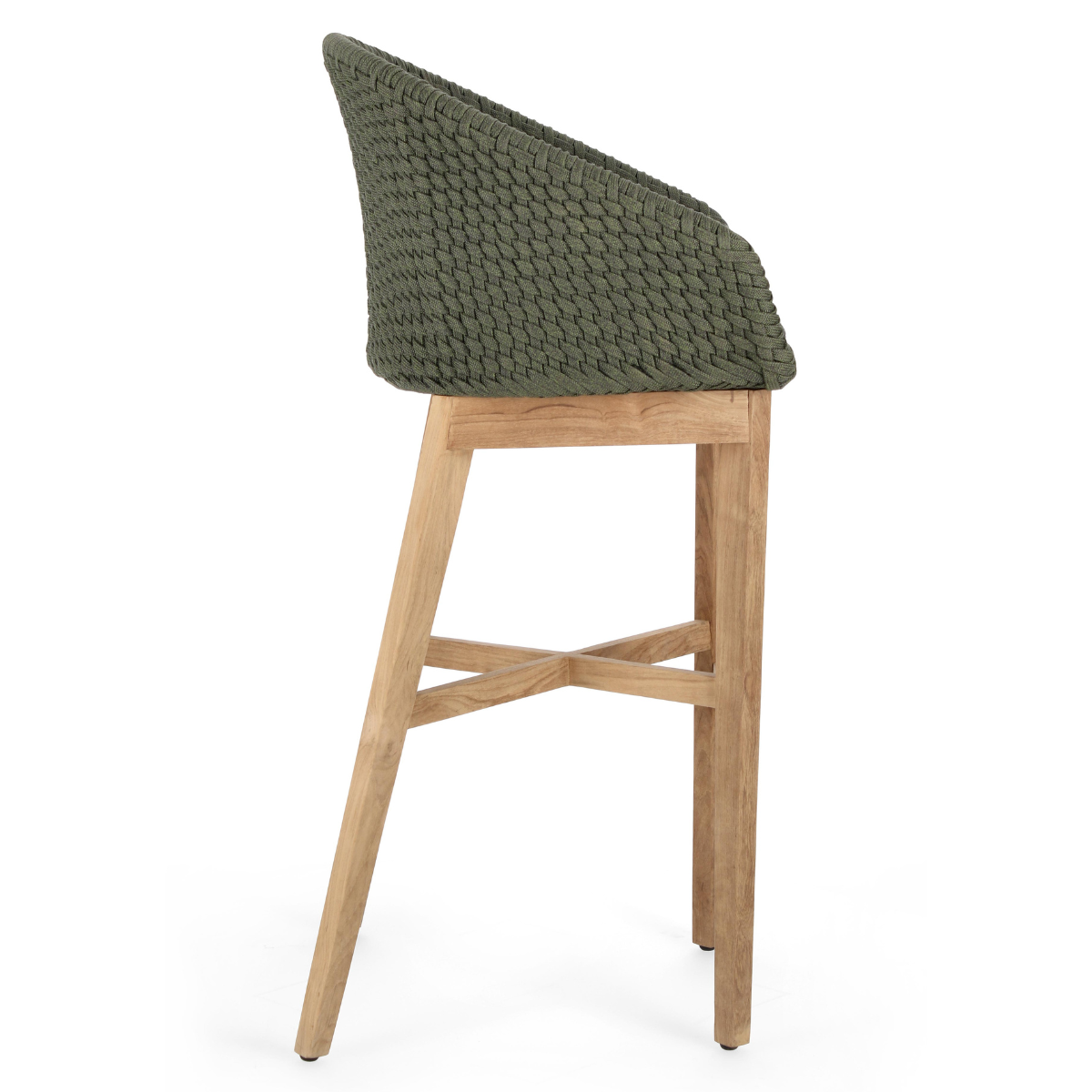 BT ZALUMA Green elegant Polyrattan outdoor bar stool